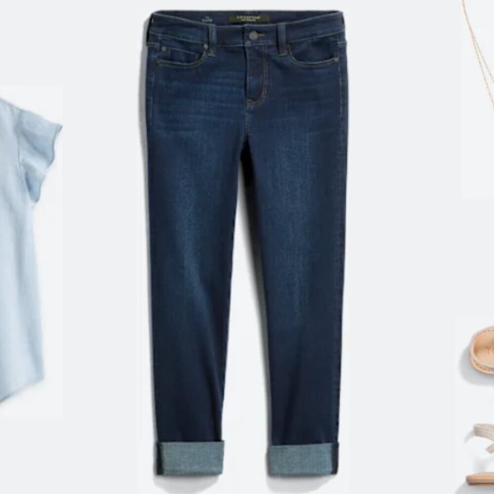 Liverpool Crop Wide Rolled Cuff Jean